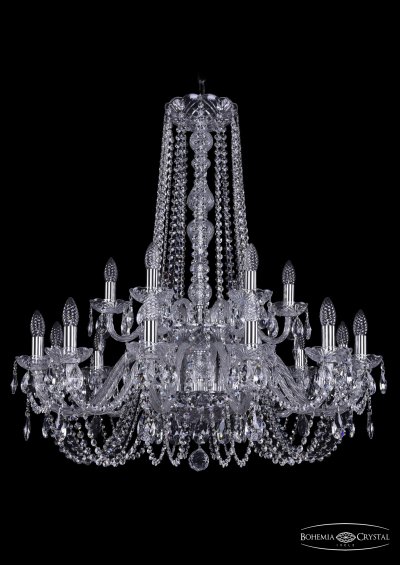 Люстра хрустальная Bohemia Ivele 1402/12+6/300/h-91/2d/Ni Люстра хрустальная Bohemia Ivele 1402/12+6/300/h-91/2d/Ni