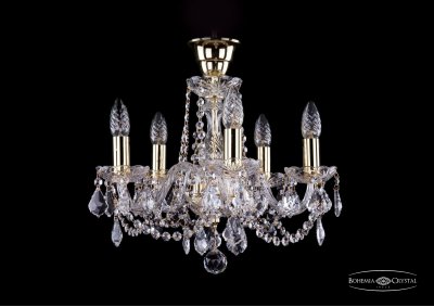 Люстра хрустальная Bohemia Ivele 1402/5/141/G/Leafs/Tube Люстра хрустальная Bohemia Ivele 1402/5/141/G/Leafs/Tube