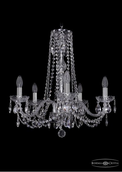 Люстра хрустальная Bohemia Ivele 1402/5/195/h-58/Ni Люстра хрустальная Bohemia Ivele 1402/5/195/h-58/Ni