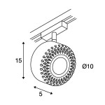 140260 SLV D-TRACK, TOTHEE светильник с LED 17Вт, 3000К, 1500лм, 50°, черный