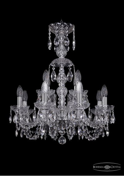 Люстра хрустальная Bohemia Ivele 1402/8+4/195/XL-64/Ni