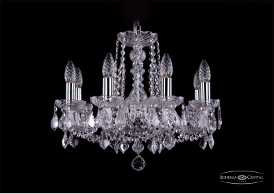 Люстра хрустальная Bohemia Ivele 1402/8/160/Ni/Leafs Люстра хрустальная Bohemia Ivele 1402/8/160/Ni/Leafs