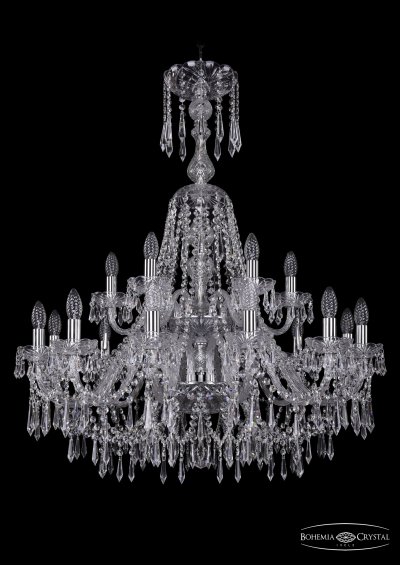 Люстра хрустальная Bohemia Ivele 1403/12+6/300/XL-100/2d/Ni