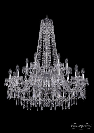 Люстра хрустальная Bohemia Ivele 1403/12+6/300/h-100/2d/Ni