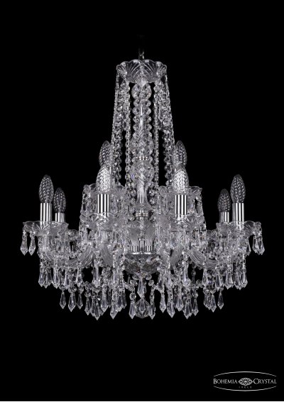 Люстра хрустальная Bohemia Ivele 1403/8+4/195/h-60/Ni Люстра хрустальная Bohemia Ivele 1403/8+4/195/h-60/Ni