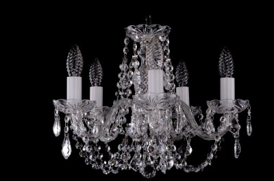 Люстра хрустальная Bohemia Ivele 1406/5/141/Ni/Leafs Люстра хрустальная Bohemia Ivele 1406/5/141/Ni/Leafs