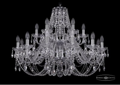 Большая Люстра хрустальная Bohemia Ivele 1406/12+6/300/2d/Ni Большая Люстра хрустальная Bohemia Ivele 1406/12+6/300/2d/Ni