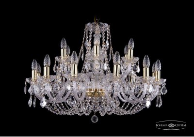 Люстра хрустальная Bohemia Ivele 1406/12+6/300/G/Leafs Люстра хрустальная Bohemia Ivele 1406/12+6/300/G/Leafs