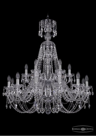 Люстра хрустальная Bohemia Ivele 1406/12+6/300/XL-95/2d/Ni Люстра хрустальная Bohemia Ivele 1406/12+6/300/XL-95/2d/Ni