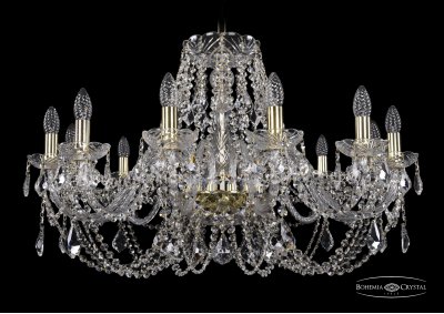 Люстра хрустальная Bohemia Ivele 1406/12/300/G/Leafs Люстра хрустальная Bohemia Ivele 1406/12/300/G/Leafs