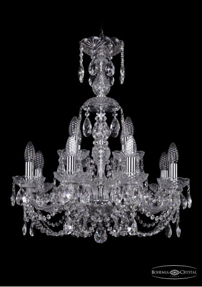 Люстра хрустальная Bohemia Ivele 1406/8+4/195/XL-64/Ni Люстра хрустальная Bohemia Ivele 1406/8+4/195/XL-64/Ni
