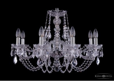Люстра хрустальная Bohemia Ivele 1406/8/240/Ni/Leafs Люстра хрустальная Bohemia Ivele 1406/8/240/Ni/Leafs