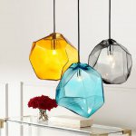 Подвесной светильник Color Ice Cube Pendant JEVIO 1 Голубой ImperiumLoft 140781-26