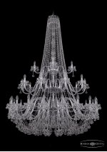 Люстра хрустальная Bohemia Ivele 1409/20+10+5/530/h-203/3d/Ni