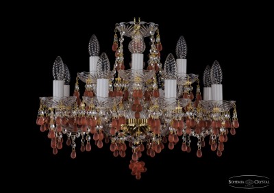 Люстра хрустальная Bohemia Ivele 1410/8+4/195/G/7010 Люстра хрустальная Bohemia Ivele 1410/8+4/195/G/7010