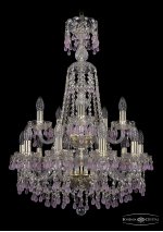 Люстра хрустальная Bohemia Ivele 1410/10+5/195/XL-84/2d/G/V7010