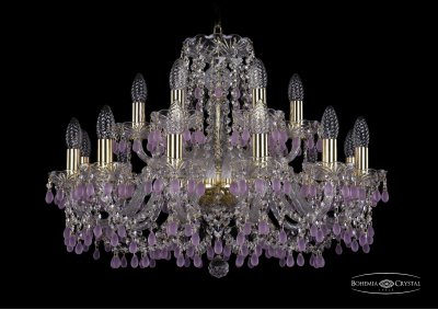 Люстра хрустальная Bohemia Ivele 1410/12+6/240/G/V7010 Люстра хрустальная Bohemia Ivele 1410/12+6/240/G/V7010