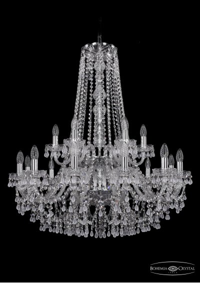 Люстра хрустальная Bohemia Ivele 1410/12+6/300/h-95/2d/Ni/V0300