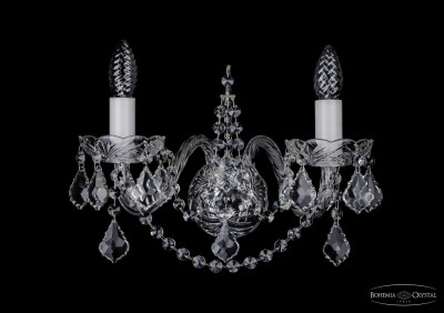 Светильник настенный бра Bohemia Ivele 1411/2/Big/Ni/Leafs