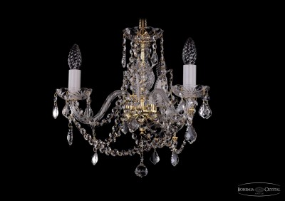 Люстра хрустальная Bohemia Ivele 1411/3/141/G/Leafs Люстра хрустальная Bohemia Ivele 1411/3/141/G/Leafs