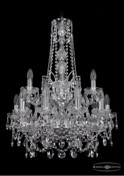 Люстра хрустальная Bohemia Ivele 1411/10+5/195/h-77/2d/Ni