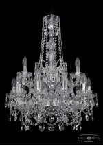 Люстра хрустальная Bohemia Ivele 1411/10+5/195/h-77/2d/Ni