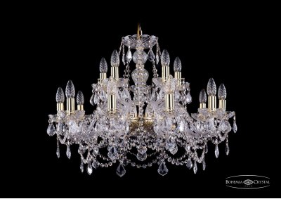 Люстра хрустальная Bohemia Ivele 1411/10+5/240/G/Leafs