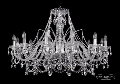 Люстра хрустальная Bohemia Ivele 1411/12/360/Ni Люстра хрустальная Bohemia Ivele 1411/12/360/Ni