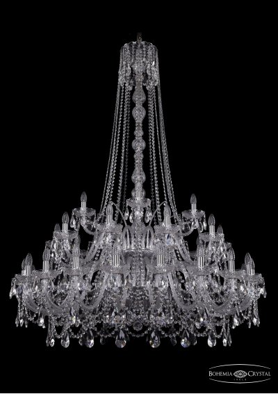 Люстра хрустальная Bohemia Ivele 1411/20+10+5/460/h-175/2d/Ni