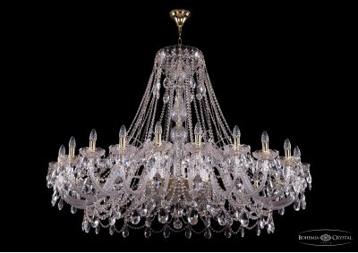 Люстра хрустальная большая Bohemia Ivele 1411/24/530-115/G