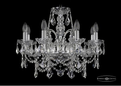 Люстра хрустальная Bohemia Ivele 1411/8/195/Ni/Leafs