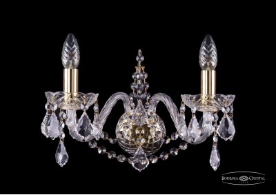 Светильник настенный бра Bohemia Ivele 1411B/2/160/G/Leafs Светильник настенный бра Bohemia Ivele 1411B/2/160/G/Leafs