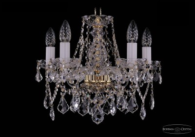 Люстра хрустальная Bohemia Ivele 1413/5/141/G/Leafs Люстра хрустальная Bohemia Ivele 1413/5/141/G/Leafs