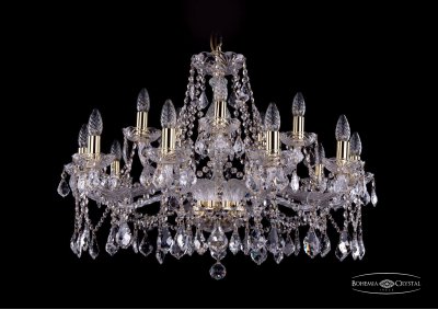 Люстра хрустальная Bohemia Ivele 1413/10+5/300/G/Leafs