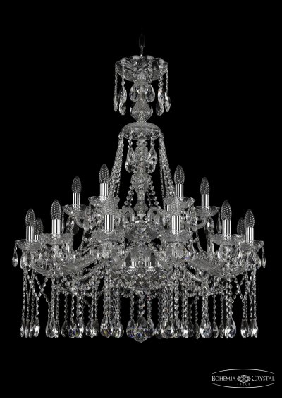 Люстра хрустальная Bohemia Ivele 1413/12+6/300/XL-96/2d/Ni