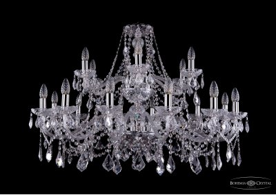 Люстра хрустальная Bohemia Ivele 1413/12+6/360-68/2d/Ni/Leafs Люстра хрустальная Bohemia Ivele 1413/12+6/360-68/2d/Ni/Leafs