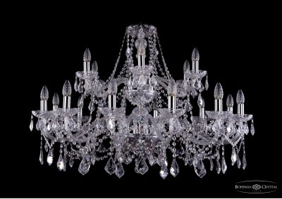 Люстра хрустальная Bohemia Ivele 1413/12+6/360/2d/Ni/Leafs