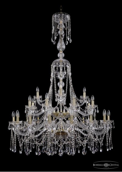 Люстра хрустальная большая Bohemia Ivele 1413/16+8+4/400-160/2d/G