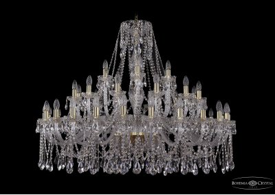 Люстра хрустальная большая Bohemia Ivele 1413/24+12+6/460-100/G Люстра хрустальная большая Bohemia Ivele 1413/24+12+6/460-100/G