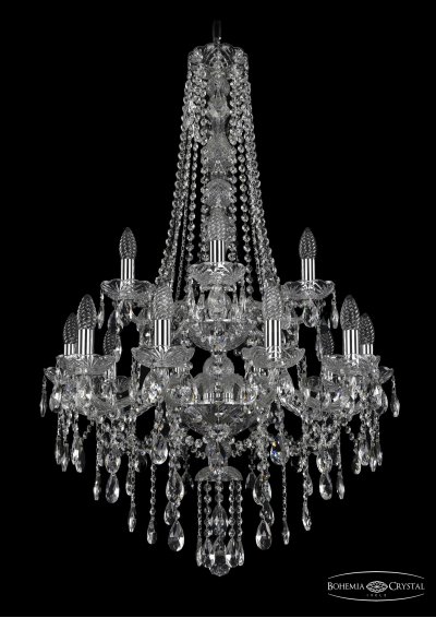 Люстра хрустальная Bohemia Ivele 1415/10+5/220/h-102/2d/Ni