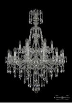Люстра хрустальная Bohemia Ivele 1415/12+6/300/XL-114/2d/Ni