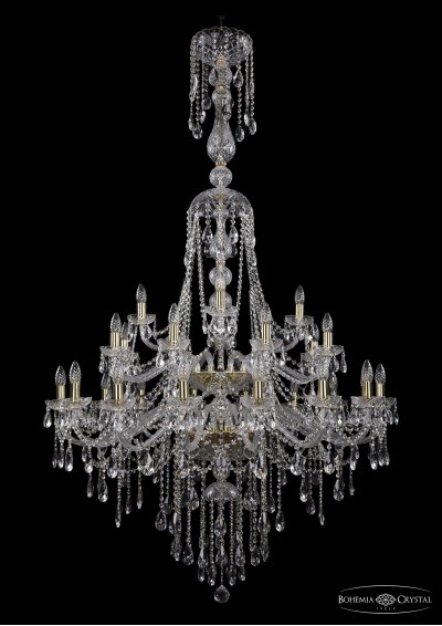 Люстра хрустальная большая Bohemia Ivele 1415/16+8+4/400-185/2d/G