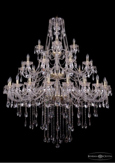 Люстра хрустальная большая Bohemia Ivele 1415/20+10+5/530-180/3d/G