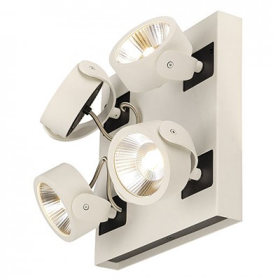 SLV 147641 KALU Wandleuchte, 4LED Spots, weiss/schwarz, 4x10W, 3000K, Leiste quadratisch