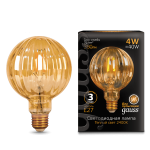 Лампа Gauss Filament G100 4W 380lm 2400К Е27 golden Baloon LED (147802004)