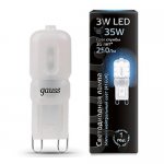 Лампа Gauss Elementary G9 AC220-240V 3W 240lm 4100K пластик LED (14923)