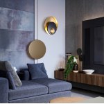 Бра Джаггер Black WALL LAMP round gold ImperiumLoft 149472-22