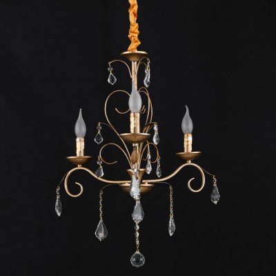 Люстра классическая с хрусталем 15003/3CF+GD WT Экономсвет