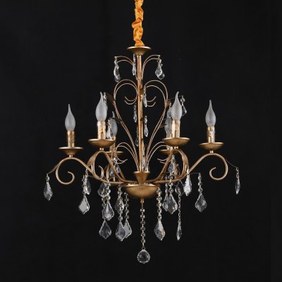 Люстра классическая с хрусталем 15003/6CF+GD WT Экономсвет