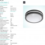 Уличный светодный светильник наcтенно-потолочный Eglo 97237 LOCANA-C